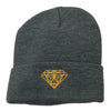 Gold Diamond Embroidered Long Cuff Beanie