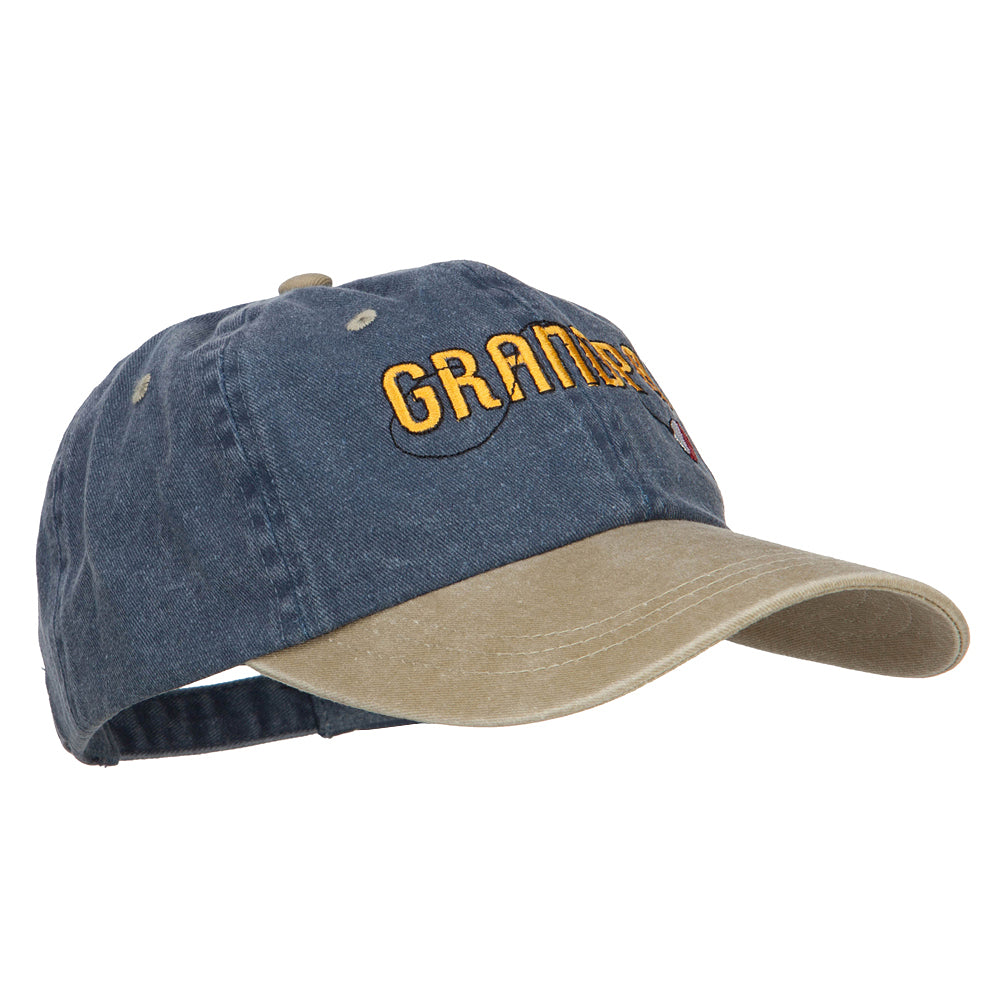 Grandpa Fishing Embroidered Low Cap, Word Designed