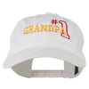 Number 1 Grandpa Outline Embroidered Washed Cotton Cap