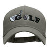 Golf Ball and Club Embroidered Solid Cotton Twill Low Profile Cap