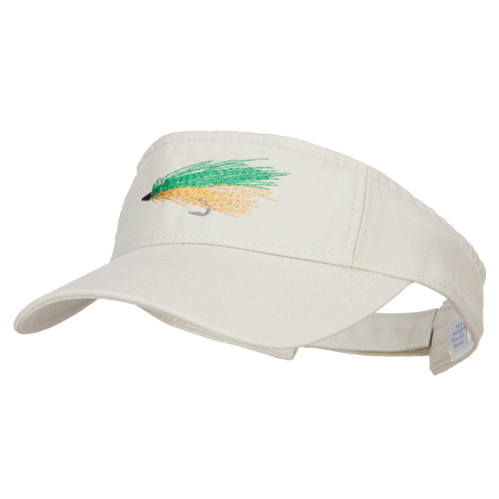 Green Fly Fishing Embroidered Pro Style Cotton Washed Visor, Stone / One Size