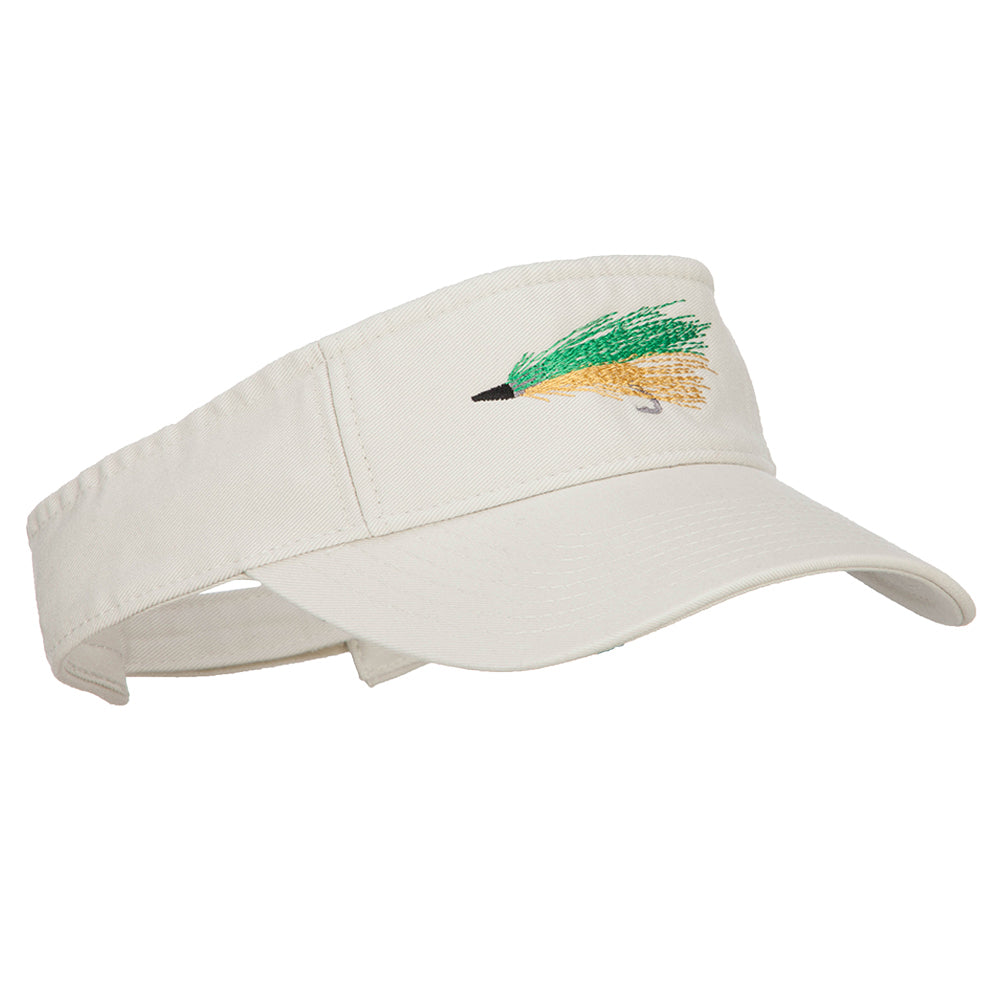 Green Fly Fishing Embroidered Pro Style Cotton Washed Visor, Stone / One Size