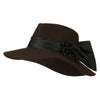 Wide Brim Dressy Hat with Flower Decoration