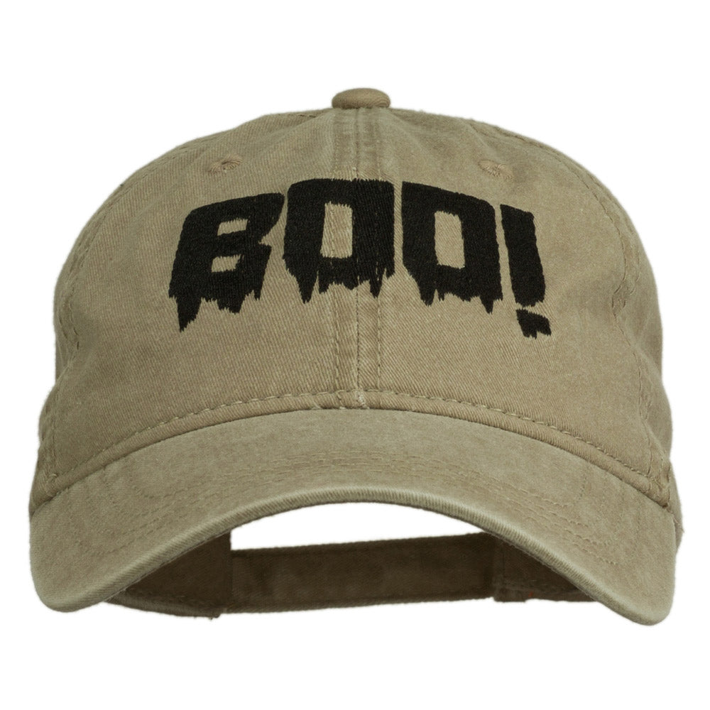 Boo Hat Halloween Boo Sign Embroidered Washed Cap | Halloween Designed | e4Hats ...