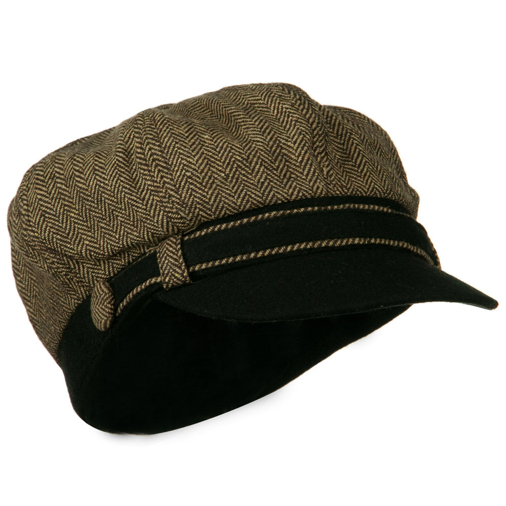 Wool Blend Herringbone Newsboy Cap | Newsboy/Gatsby Hat | e4Hats –