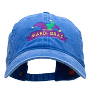 Mardi Gras Jester Hat Washed Solid Pigment Dyed Cotton Twill Brass Buckle Cap