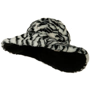 Animal Fur Wide Brim Hat