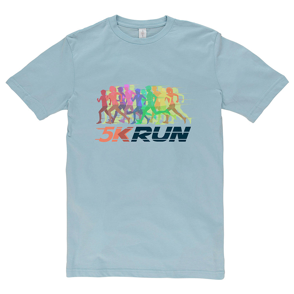 5K Running Graphic Design Unisex Ring Spun Combed Cotton Short Sleeve  Deluxe Jersey T-Shirt
