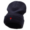 Mini Rose Symbol Embroidered Big Size Acrylic Long Beanies - Navy XL-3XL