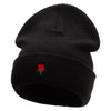 Mini Rose Symbol Embroidered Big Size Acrylic Long Beanies - Black XL-3XL