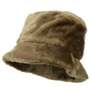 Faux Fur Large Brim Bucket Hat