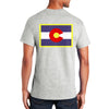 Colorado Flag Rectangle Graphic Men's Big Size Ultra Cotton Pocket Crew Neck T-Shirt