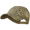 Low Profile Canvas Leopard Printed Mesh Cap