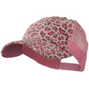 Low Profile Canvas Leopard Printed Mesh Cap
