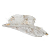 Floral Print Layered Brim Organza Hat