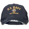 US Navy USN Veteran Embroidered Low Profile Cotton Mesh Cap