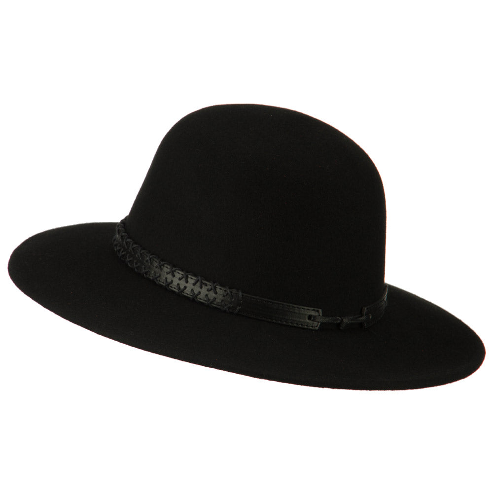 Men's Wool Felt Large Brim Fedora Safari/Gambler Hat e4Hats