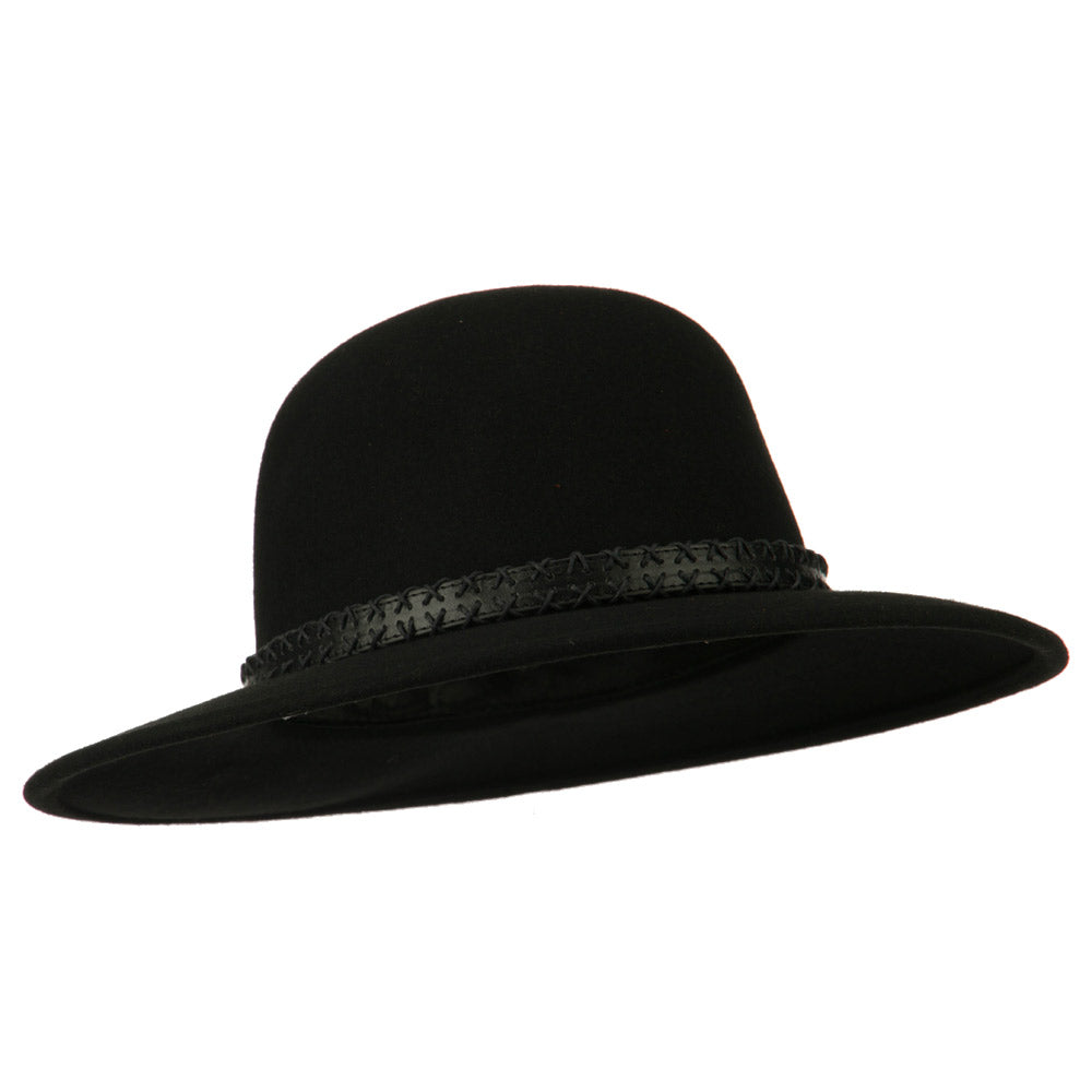 Men's Wool Felt Large Brim Fedora Safari/Gambler Hat e4Hats