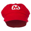 Circle Mario and Luigi Embroidered Cotton Newsboy Cap
