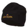 Number 1 Grandpa Embroidered Big Fleece Beanie