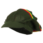 Mesh Rasta Deep Visored Beanie