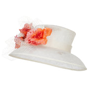 Mixed Flower Decoration Sinamay Hat