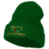 Merry Christmas Mistletoe Embroidered Big Stretch Waffle Cuff Beanie