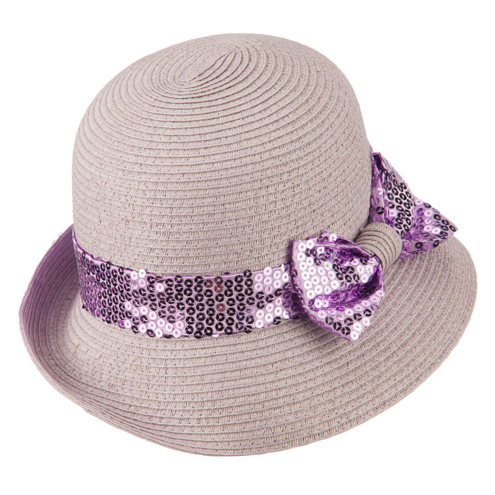 Sequin Bow Women s Cloche Hat Bucket Dressy Hat e4Hats