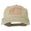 Tan American Flag Embroidered Washed Cap