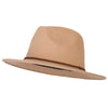 Unisex Braid Leatherette Band Trim Large Brim Polyester Fedora Hat