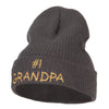 Number 1 Grandpa Embroidered Big Size Cuff Long Beanie