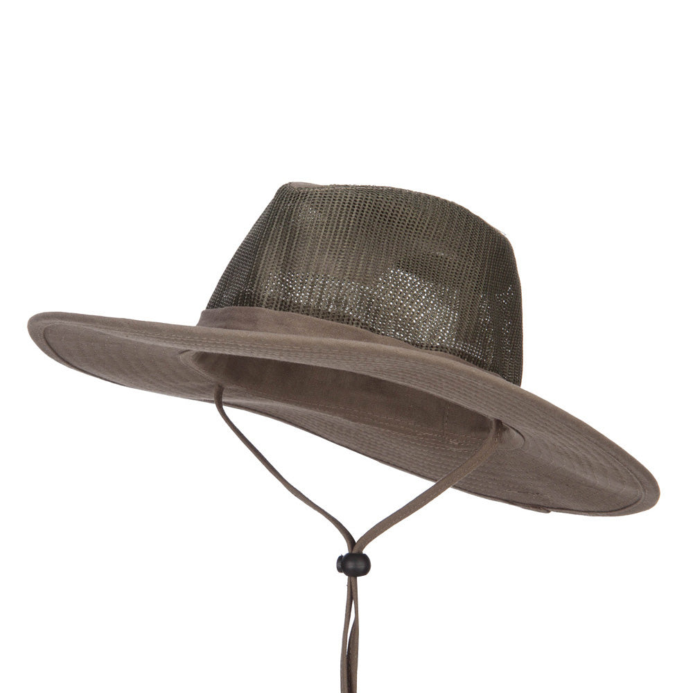 Men's Mesh Cotton Safari Hat - Olive XL