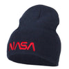 NASA Letter Logo Embroidered Stretch ECO Cotton Short Beanie