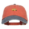 Mini Bus Embroidered Two Tone Washed Cap