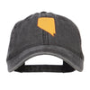 Nevada State Map Embroidered Washed Cap