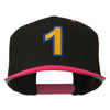 Number 1 Embroidered Classic Two Tone Snapback Cap