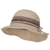 Women's Wool Stripe Detailed Wired Short Brim Bucket Hat