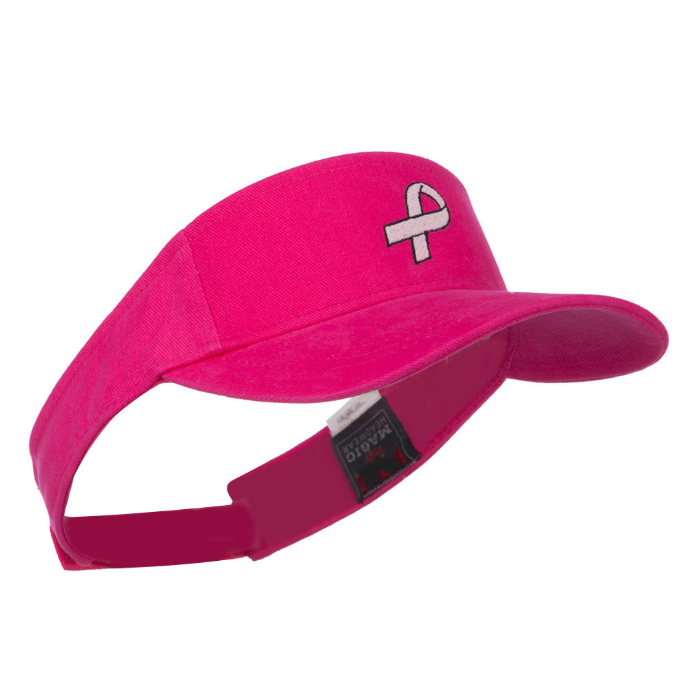 Hot Pink Ribbon Breast Cancer Embroidered Visor | Rescue Designed | e4Hats  –