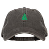 Pine Tree Embroidered Washed Buckle Cap