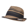 Striped Tweed Paper Braid Fedora