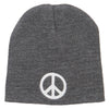 Peace Symbol Embroidered Short Beanie