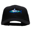 Scuba Shark Embroidered Solid Cotton Twill Mesh Prostyle Cap - Black OSFM