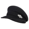 Women's Rhinestone Accent Wide Band Wool Felt Newsboy Cap
