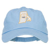 Rhode Island State Flag Map Embroidered Unstructured Washed Cap