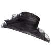 2 Roses Accent Wide Organza Hat