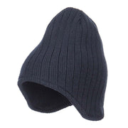 Rib Knit Ear Flap Beanie
