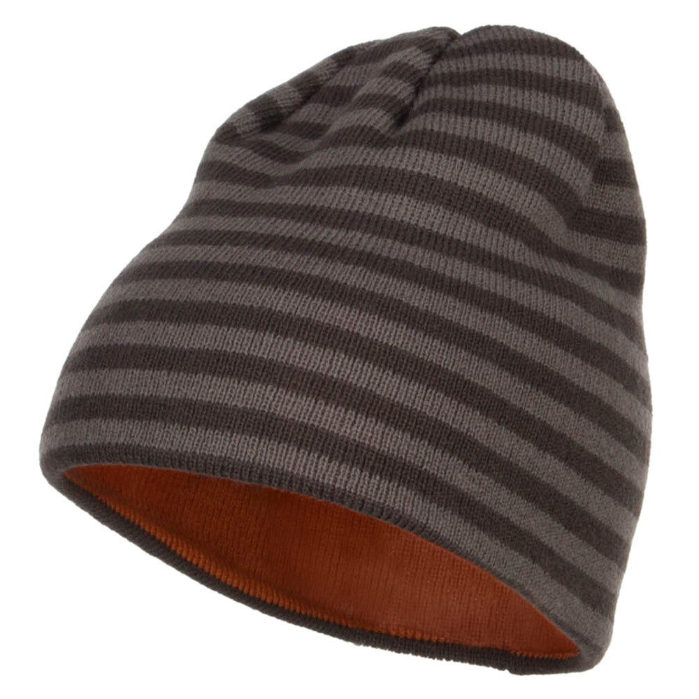Reversible Striped Beanie | Multi Short Beanie | e4Hats
