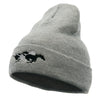 Racing Horses Embroidered 12 Inch Long Knitted Beanie