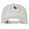 South Dakota Pasque with Map Embroidered Unstructured Washed Cap