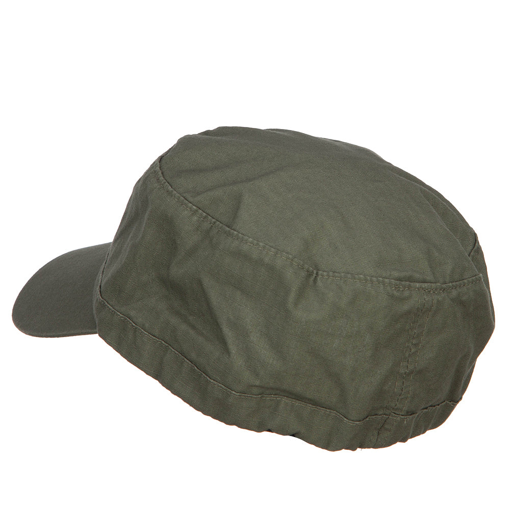 Big Size Fitted Ripstop Cotton Military Army Cap | Cadet Big Hat